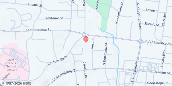 Map showing Cape First Church of the Nazarene at 2601 Independence St., Cape Girardeau, MO