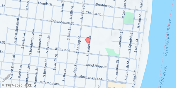 Map showing Catholic Social Ministries Food Pantry at 141 S. Frederick St., Cape Girardeau, MO