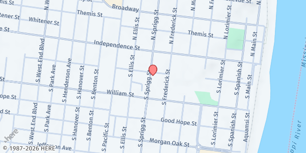 Map showing Fish Volunteers-Cape Girardeau at 106 S Sprigg St, Cape Girardeau, MO