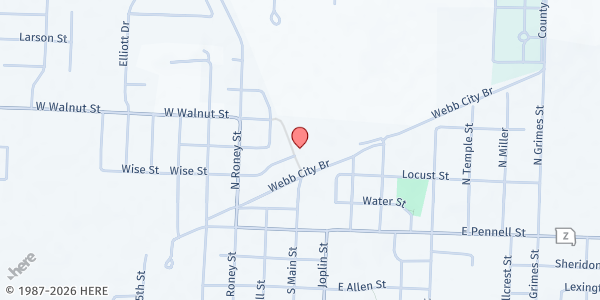 Map showing Carl Junction Senior Center at 303 North Main Street, Carl Junction, MO
