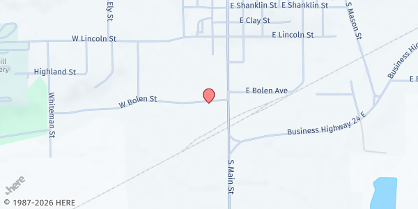 Map showing Carrol County Pantry at 710 S. Main St., Carrollton, MO