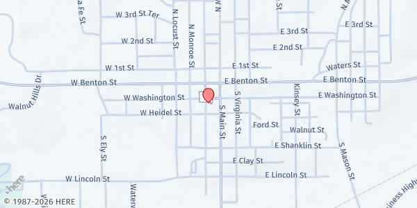 Map showing H.E.L.P. Services Inc at 15 W. Washington, Carrollton, MO