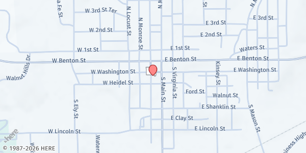 Map showing HELP Service of Carroll County at 15 W. Washington, Carrollton, MO
