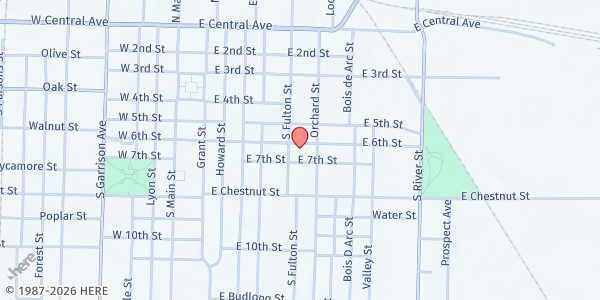 Map showing Carthage Crossline Ministry at 600 E 6th St, Carthage, MO