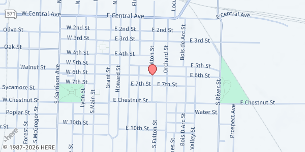 Map showing Crosslines - Carthage at 600 East 6th Street, Carthage, MO