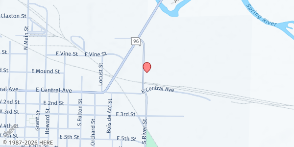 Map showing Feeding Inc. at 210 N. River St., Carthage, MO