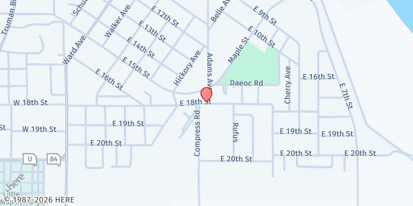 Map showing Caruthersville SEMO Pantry at 720 East 18th Street, Caruthersville, MO