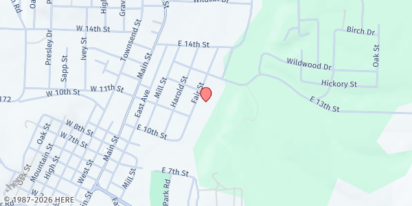 Map showing SeniorAge - Cassville Senior Center at 1111 Fair St., Cassville, MO