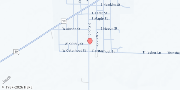 Map showing Ralls County Food Pantry at 415 S Public St, Center, MO