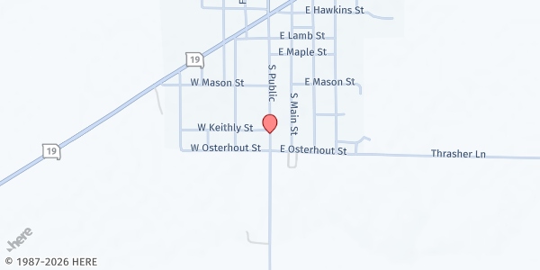 Map showing Ralls County Food Pantry at 413 S. Public St., Center, MO