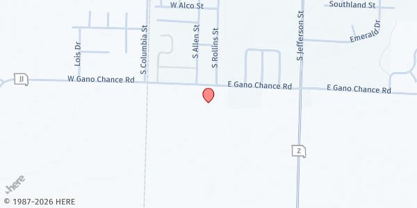 Map showing Good Shepherd Lutheran Church at 120 W Gano Chance Dr, Centralia, MO