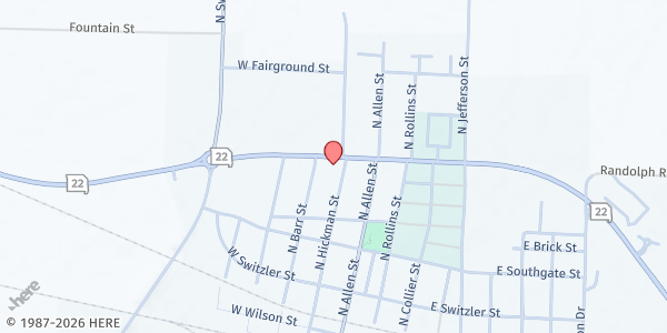 Map showing Seventh Day Adventist Community Services at 320 W. Highway 22, Centralia, MO
