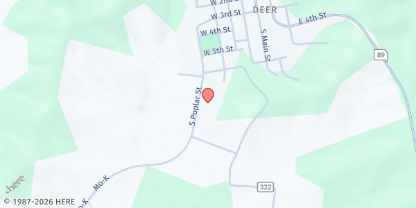 Map showing Osage County R-I K-12 School at 614 S. Poplar Street, Chamois, MO