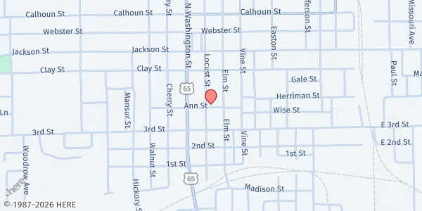 Map showing Livingston County Food Pantry at 403 Locust St., Chillicothe, MO