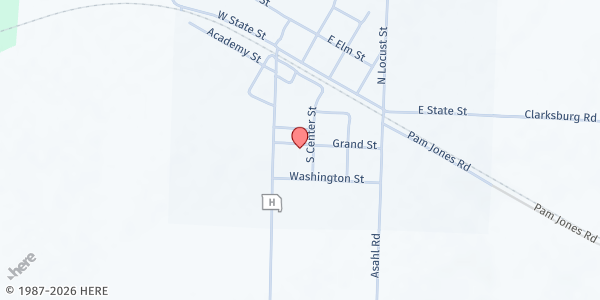 Map showing Clarksburg Elementary at 401 S. Hwy H, Clarksburg, MO