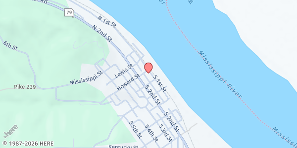 Map showing Cherry's Bar & Grill at 103 S. 1st St., Clarksville, MO