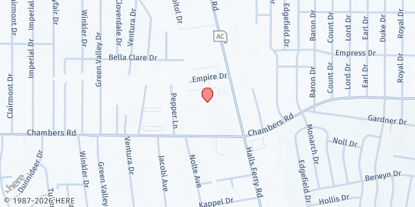 Map showing The Fit and Food Connection at 222 S. Meramec Ave., Clayton, MO