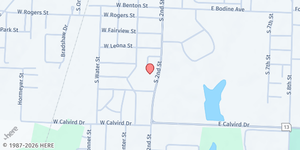 Map showing The Samaritan Center at 1317 S. 2nd St., Clinton, MO