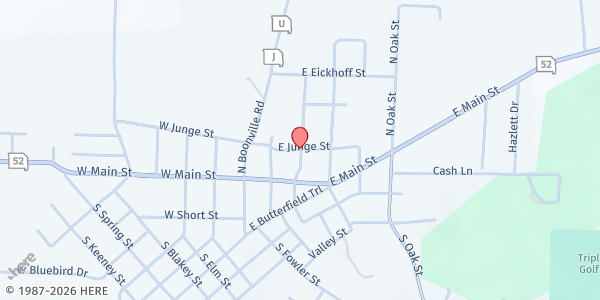Map showing Cole Camp Senior Center at 206 E. Junge St., Cole Camp, MO