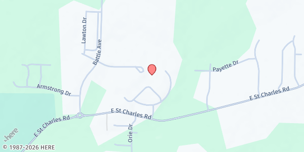 Map showing Battle High School at 7575 East St. Charles Rd, Columbia, MO