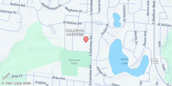 Map showing Fairview Elementary at 909 S. Fairview Road, Columbia, MO
