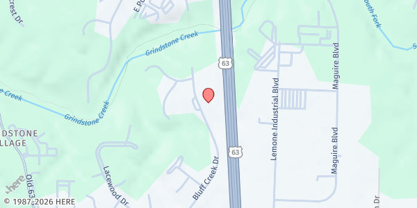 Map showing Feeding Missouri - Columbia at 2306 Bluff Creek Dr, Columbia, MO