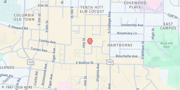 Map showing Food Circles Networking Project - Food Distribution Center at 201 Gentry, Columbia, MO