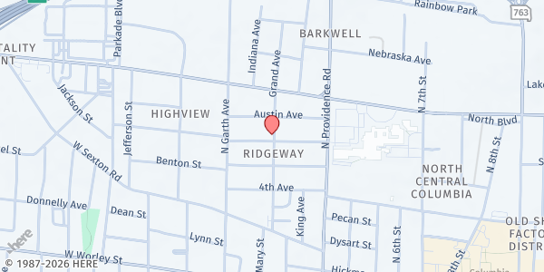 Map showing Fresh Start at 1101 Grand Ave, Columbia, MO