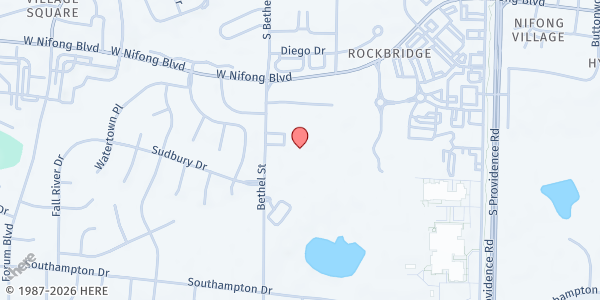 Map showing Gentry Middle School at 4200 Bethel Street, Columbia, MO