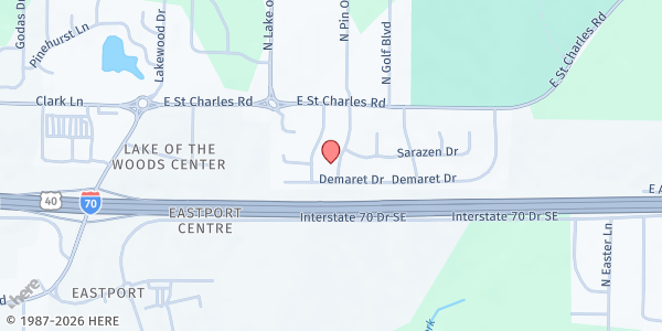 Map showing Hogan House at 313 Hogan Drive, Columbia, MO