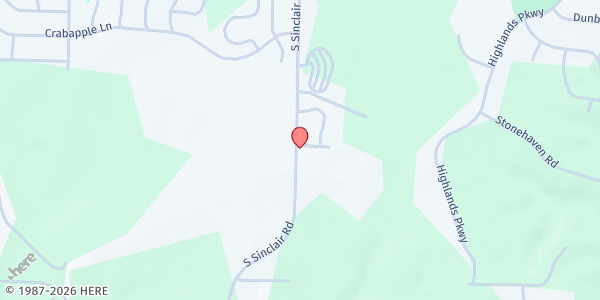 Map showing John Warner Middle School at 5550 Sinclair Road, Columbia, MO