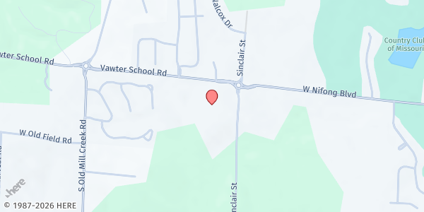 Map showing Mill Creek Elementary at 2200 Nifong Blvd, Columbia, MO