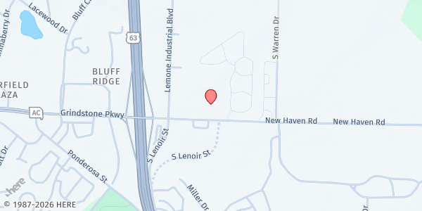 Map showing New Haven Elementary at 3301 New Haven Road, Columbia, MO