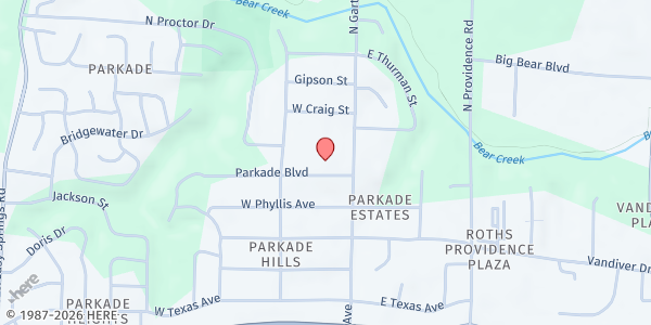 Map showing Parkade Elementary at 111 Parkade Blvd, Columbia, MO