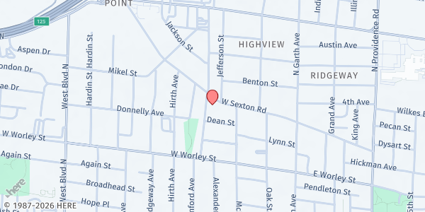 Map showing Progressive Missionary Baptist Church Food Pantry at 702 Banks Ave, Columbia, MO
