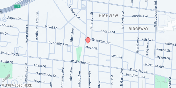 Map showing Progressive Missionary Food Pantry at 702 Banks Ave, Columbia, MO