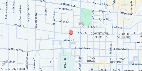 Map showing Russell Chapel Food Pantry at 108 E. Ash St., Columbia, MO