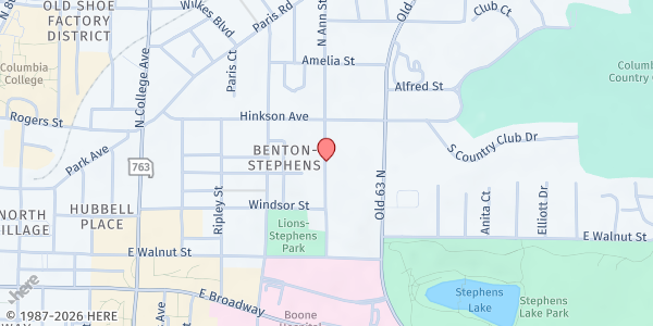 Map showing Salvation Army - Harbor House at 302 N Ann St, Columbia, MO