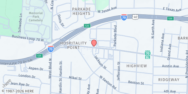 Map showing The Food Bank Market at 705 Business Loop 70 W, Columbia, MO