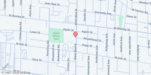 Map showing West Blvd Elementary at 319 W. Blvd North, Columbia, MO