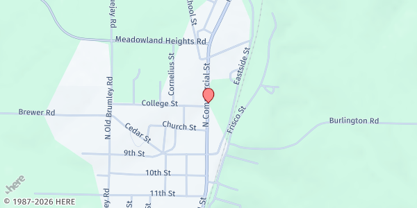 Map showing Crocker Community Friendship Hall at 205 North Commercial Street, Crocker, MO