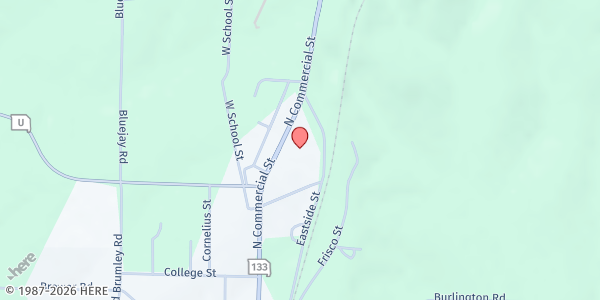 Map showing Crocker School Pantry at 601 North Commercial Street, Crocker, MO