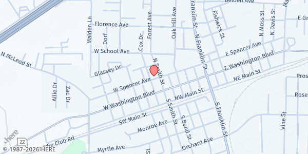 Map showing Cuba Senior Center at 206 North Smith, Cuba, MO