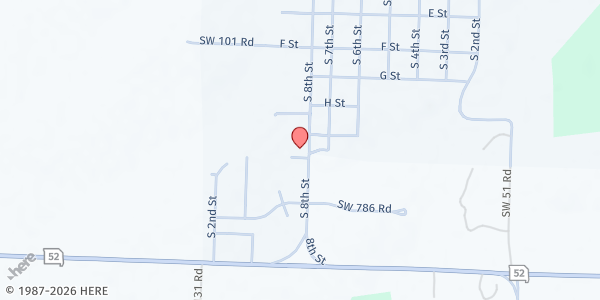 Map showing City of Deepwater Mobile Pantry at 707 S 8th Street, Deepwater, MO