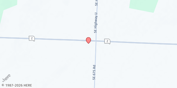 Map showing Mount Zion Baptist Church at 6604 SE Highway Z, Deepwater, MO