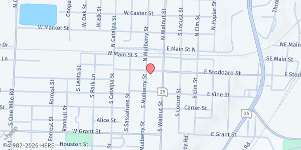 Map showing Stoddard County Senior Center / The Lunch Box at 23 West Stoddard, Dexter, MO