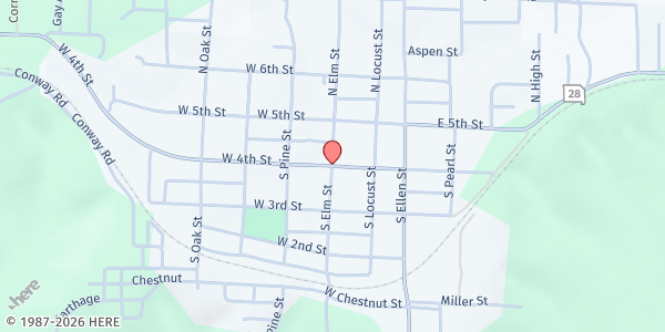 Map showing Dixon Area Caring Center at 206 South Elm Street, Dixon, MO