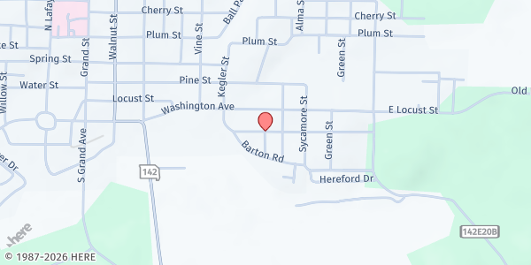 Map showing Doniphan Senior Center at 715 E. Washington St., Doniphan, MO