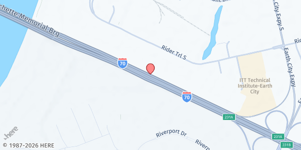 Map showing Faith Church Earth City Food Pantry at 3590 Rider Trail South, Earth City, MO