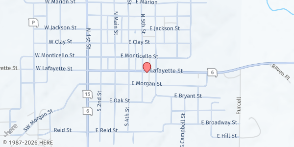 Map showing Knox County R-1 Elementary at 55701 Hwy 6 East, Edina, MO